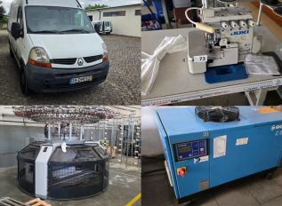 TOTALIDADE BENS MÓVEIS | BARCELOS E PÓVOA DE VARZIM | DIVERSO MATERIAL E EQUIPAMENTO PARA CONFECÇÃO  E VIATURAS 