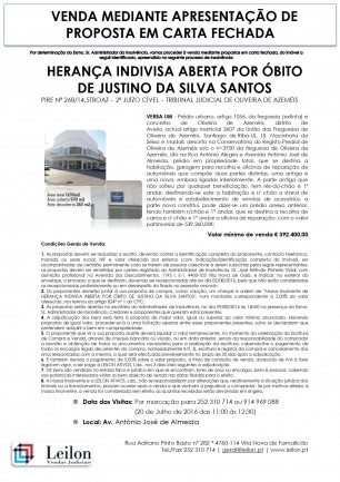 HERANÇA INDIVISA ABERTA POR ÓBITO DE JUSTINO DA SILVA SANTOS